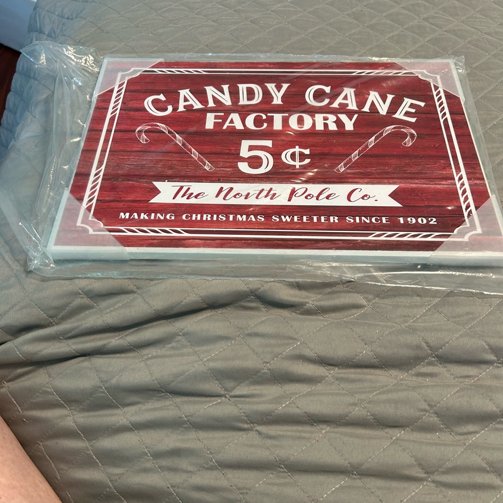 Red Candy Cane Factory Sign - Picture 2 of 3